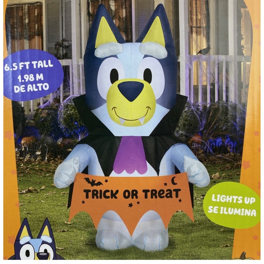 Bluey Inflatable Vampire Costume Halloween Gemmy INFLATABLE 6.5'‎ YARD DECOR